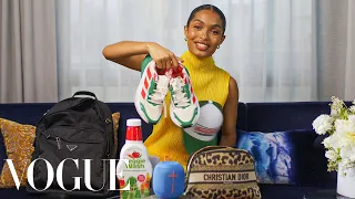 'This is my Krispy Kreme Hat!' Inside Yara Shahidi's Prada Backpack | Vogue