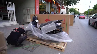 unboxing SYM Symphony 125 scooter blue color 2023