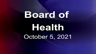 Revere Board of Health Meeting (10/5/21)