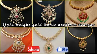 light weight gold Kante necklace designs with weight and price // Kante necklace collections 916kdm