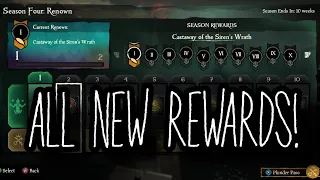 BRAND NEW SEA OF THIEVES SEASON 4 PLUNDER AND SEASON PASS ALL REWARDS SHOWN + NEW EMPORIUM ITEMS!