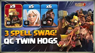 TH13 Queen Charge SUPER HOG RIDER | Th13 Twin Hog Attack | Best TH13 Attack Strategy Clash of Clans