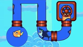 Rescue the fish mini game || save fish game. || para level 7379 impossible || pull the pin