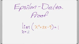 Epsilon-Delta Proof of Limit (Quadratic Example)