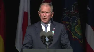 Former President George W. Bush speaks in Shanksville