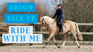 Ride With Me + Tack Up + Groom + Flatwork Lesson On My Pony Popcorn