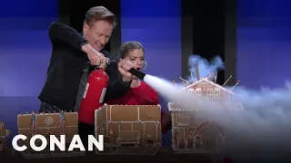 Conan Makes Gingerbread Structures With Melody Crafts | CONAN on TBS