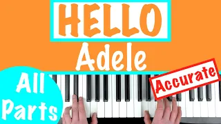 How to play HELLO by Adele Piano Chords Accompaniment Tutorial