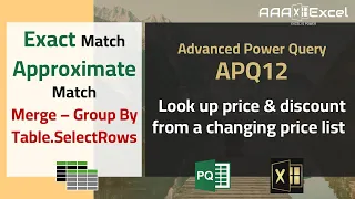 APQ12 | Exact & Approximate Match | Lookup changing Prices & Discount | Advanced Power Query