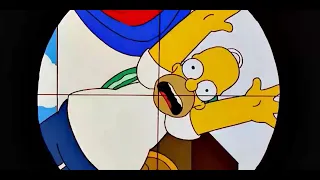 Homer Targeted by Bullets.