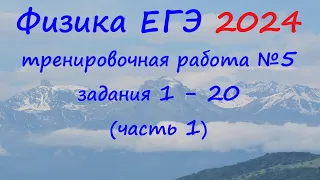 ЕГЭ Физика 2024 Статград Тренировочная работа 5 от 19.04.2024 Разбор первой части (задания 1 - 20)