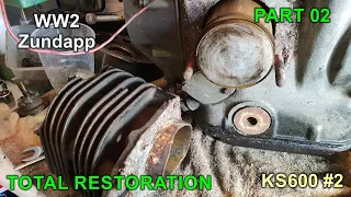 Motorcycle Restoration - Part 02 (Engine strip down #1) WW2 Zundapp KS600 (Like KS750)