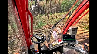 🌲4K| *OnBoard* Komatsu 931XC & Ritter Winde • Harvester im Steilhang • VanDenNagel • Forestmachine🌲