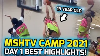13 Year Old Peyton Kemp Throws Down FIRST IN GAME DUNK! Top Young Stars Got NO CHILL At MSHTV Camp 😱