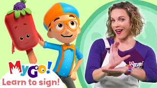 Learn Sign Language with Blippi Wonders! | Popsicle | MyGo! | ASL for Kids