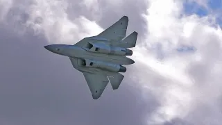 Су-57 летает на режиме полного форсажа. Август, 2021