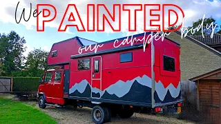 We did our own family camper build paint job. Building our do it yourself Mercedes Vario.  Ep14