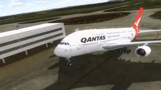 [HD FSX] "FUN WITH FSX" Qantas A380 - Gate Departure Melbourne