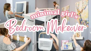 MINIMALIST GIRL’S BEDROOM MAKEOVER || Ikea Kid’s Bedroom Ideas