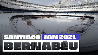 ❄️🏟️ Real Madrid's Santiago Bernabéu stadium covered in SNOW!