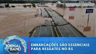 Resgate de barco em cidade isoladas no Rio Grande do Sul | Jornal da Band