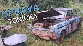 Oprava Trabanta Toníčka před srazem