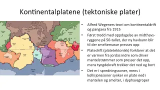 Geografi - Jordens oppbygging og platedrift