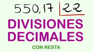 Cómo Dividir por 2 Cifras con Dividendo Decimal - Ejemplo 550.17 entre 22