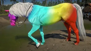 Arthur Morgan cought beautiful rainbow horse rdr 2 | 4K 60FPS