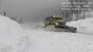 HEAVY SNOW at Stevens Pass, WA with tornado at Port Orchard!