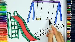 Wie zeichnet man Kinderpark 🏞 | Ausmalen Kinder HD | Malen für Kinder | Zeichnen und Färben