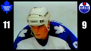 Leafs 11, Oilers 9, January 1986 (just the goals)