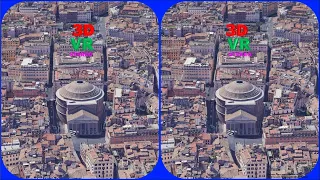 Pantheon 3D VR Stereogram Magic eye, 3D SBS, Google Earth, Rome, Italy, 매직아이