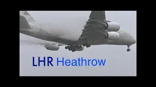 Very Foggy Morning Arrivals RW09L at London Heathrow Incl.Go Around, A380, A35K...(22/01/2020)