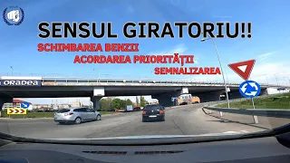 SENSUL GIRATORIU: Încadrarea pe Benzi, Prioritatea și Semnalizarea Corespunzătoare!!