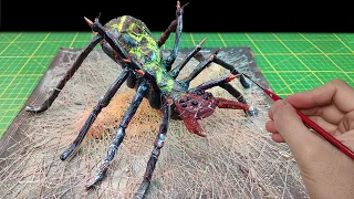 Making a Spider Hunted a Human Diorama