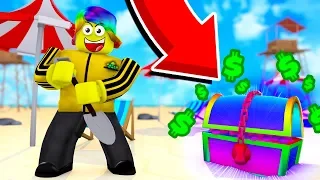 This RAINBOW CHEST that NEVER SPAWNS made me TOO RICH (Roblox Treasure Hunting Simulator)