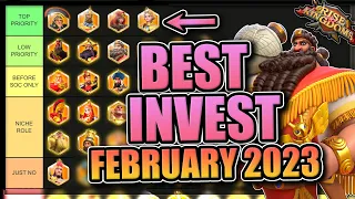 Legendary Investment Tier List [F2P & Low Spend -- Open Field] Rise of Kingdoms February 2023