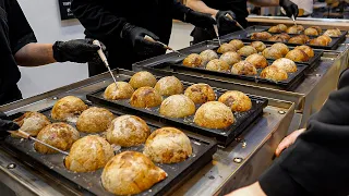 Insane Japanese Street Food!! Baseball-sized Giant Takoyaki, Sold Out Every day