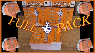 FULL PACK £2 ORANGE SCRATCHCARD £250,000 JACKPOT