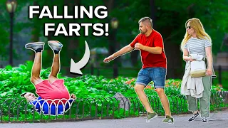 FUNNY Fart Prank in NYC! FALLING Farts!