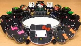 BLACK HELLO KITTY Slime! Mixing Random Things into GLOSSY Slime ! Satisfying Slime, ASMR Slime #162