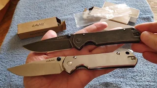 Sanrenmu LAND 912 (9103) & 913 (9104) Folding Knives - Unboxing & Paper Cut Test