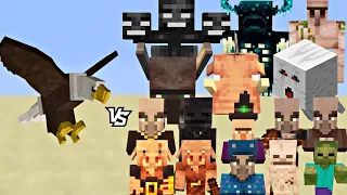 Epic Minecraft Battle:bald eagle takes on all mobs #minecraft #gaming #viral