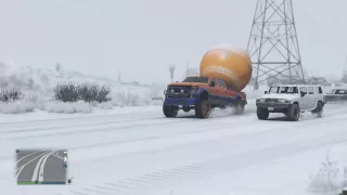 Hauling big orange ball gta5