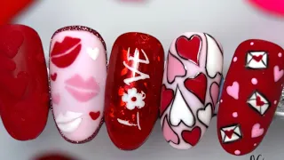 RED HEART ❤️ & KISSES 💋NAIL ART TUTORIAL 💅/ LOVE SEASON NAIL DESIGN