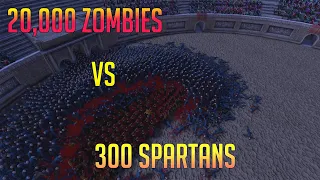 300 SPARTANS VS 20,000 ZOMBIES - THEN NUKING THEM ALL - ULTIMATE EPIC BATTLE SIMULATOR