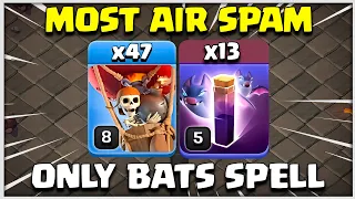 AIR SPAM | 47 BALLOONS + 13 BAT SPELL Th12 Attack Clash of Clans