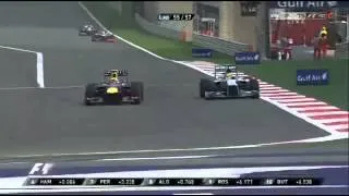 F1 Bahrain Grand Prix 2013 - Hard Battle Between Hamilton and Webber - 2