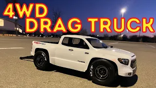FAST AWD RC Drag Truck | BIG Tires All the Way Around | Traxxas RC Car Slash Ultimate